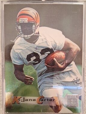 Kijana Carter Fleer Metal Football Card - Orange Black White Bengals